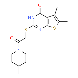 Piperidine, 1-[[(1,4-dihydro-5,6-dimethyl-4-oxothieno[2,3-d]pyrimidin-2-yl)thio]acetyl]-4-methyl- (9CI) picture