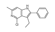 4-chloro-3-ethyl-6-methyl-2-phenyl-1H-pyrrolo[3,2-c]pyridine结构式