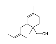 [1,4-dimethyl-2-(2-methylbut-2-enyl)cyclohex-3-en-1-yl]methanol结构式