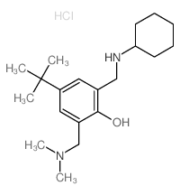 2-[(cyclohexylamino)methyl]-6-(dimethylaminomethyl)-4-tert-butyl-phenol Structure