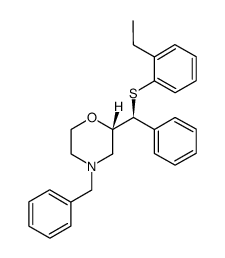 (2S)-2-[(S)-[(2-ethylphenyl)thio](phenyl)methyl]-4-(phenylmethyl)morpholine结构式