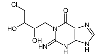 2-amino-1-(4-chloro-2,3-dihydroxybutyl)-7H-purin-6-one结构式