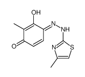 3-hydroxy-2-methyl-4-[(4-methyl-1,3-thiazol-2-yl)hydrazinylidene]cyclohexa-2,5-dien-1-one结构式