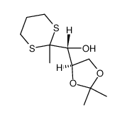 1-deoxy-4,5-O-isopropylidene-D-erythro-2-pentulose trimethylene dithioacetal Structure