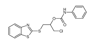 2-(2-phenylcarbamoyloxy-3-chloropropylthio)benzothiazole结构式