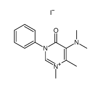 3,4-dihydro-1,6-dimethyl-5-dimethylamino-4-oxo-3-phenylpyrimidinium ioidide Structure