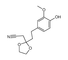 2-(2-(4-hydroxy-3-methoxyphenethyl)-1,3-dioxolan-2-yl)acetonitrile结构式