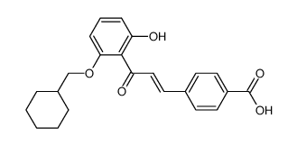 (E)-4-[3-(2-cyclohexylmethoxy-6-hydroxyphenyl)-3-oxoprop-1-enyl]benzoic acid结构式