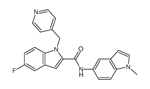 N-(1-methyl-1H-indol-5-yl)-5-fluoro-1-[(pyrid-4-yl)methyl]-1H-indole-2-carboxamide结构式