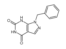 1-benzyl-1,7-dihydro-pyrazolo[3,4-d]pyrimidine-4,6-dione结构式