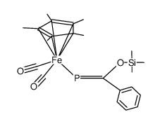 dicarbonyl(pentamethylcyclopentadienyl){(Z)-{phenyl(trimethylsilyloxy)methylene}phosphido}iron结构式