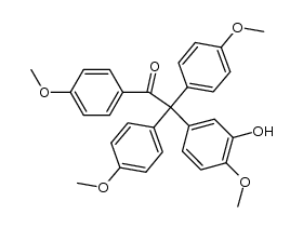 2-(m-hydroxy-p-methoxy-phenyl)-1,2,2-tris-(p-methoxyphenyl)ethanone结构式