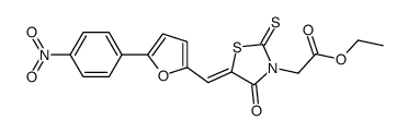 Ethyl [(5E)-5-{[5-(4-nitrophenyl)-2-furyl]methylene}-4-oxo-2-thio xo-1,3-thiazolidin-3-yl]acetate结构式