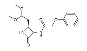 trans-3-phenoxyacetamido-(R*)-4-(2',2'-dimethoxyethyl)-2-azetidinone结构式