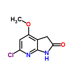 6-Chloro-4-methoxy-1,3-dihydro-2H-pyrrolo[2,3-b]pyridin-2-one结构式