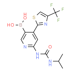 6-(3-isopropylureido)-4-(4-(trifluoromethyl)thiazol-2-yl)pyridin-3-ylboronic acid picture