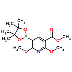 Methyl 2,6-dimethoxy-5-(4,4,5,5-tetramethyl-1,3,2-dioxaborolan-2-yl)nicotinate结构式