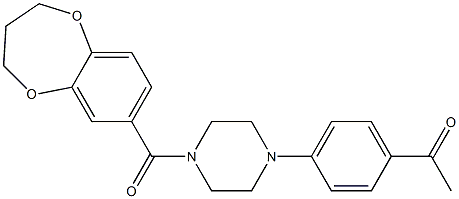 1-(4-(4-(3,4-dihydro-2H-benzo[b][1,4]dioxepine-7-carbonyl)piperazin-1-yl)phenyl)ethan-1-one Structure