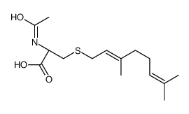 (2R)-2-acetamido-3-(3,7-dimethylocta-2,6-dienylsulfanyl)propanoic acid结构式