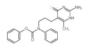 Carbamic acid,[3-(2-amino-1,4-dihydro-6-methyl-4-thioxo-5-pyrimidinyl)propyl]phenyl-, phenylester (9CI)结构式