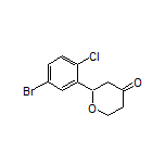 2-(5-溴-2-氯苯基)二氢-2H-吡喃-4(3H)-酮结构式