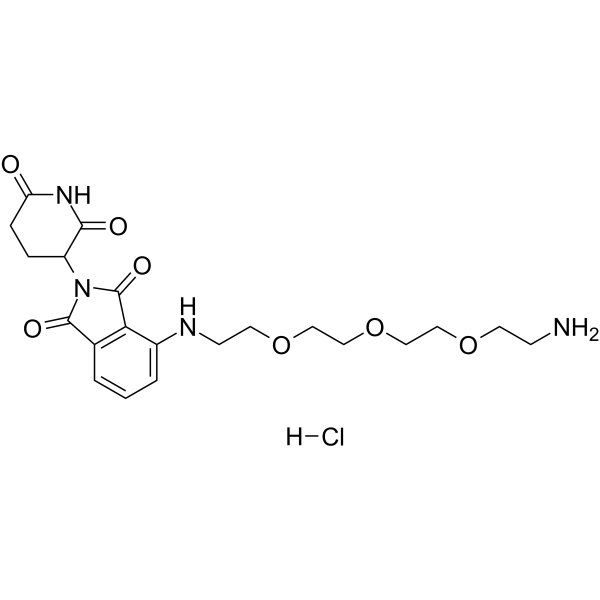 Pomalidomide-PEG3-C2-NH2 hydrochloride结构式