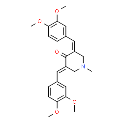 (3Z,5E)-3,5-bis(3,4-dimethoxybenzylidene)-1-methylpiperidin-4-one Structure