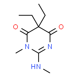 4,6(1H,5H)-Pyrimidinedione,5,5-diethyl-1-methyl-2-(methylamino)-(9CI) Structure