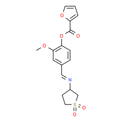 4-{(E)-[(1,1-dioxidotetrahydrothiophen-3-yl)imino]methyl}-2-methoxyphenyl furan-2-carboxylate structure