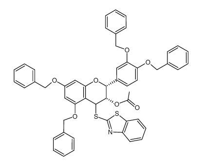 3-O-acetyl-4-[(2-benzothiazolyl)thio]-5,7,3',4'-tetra-O-benzylepicatechin Structure