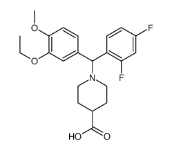 1-[(2,4-difluorophenyl)-(3-ethoxy-4-methoxyphenyl)methyl]piperidine-4-carboxylic acid结构式