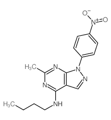 1H-Pyrazolo[3,4-d]pyrimidin-4-amine,N-butyl-6-methyl-1-(4-nitrophenyl)- picture