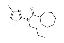 N-butyl-N-(4-methyl-1,3-oxazol-2-yl)cycloheptanecarboxamide结构式