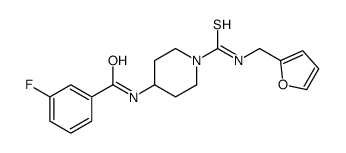 Benzamide, 3-fluoro-N-[1-[[(2-furanylmethyl)amino]thioxomethyl]-4-piperidinyl]- (9CI) Structure