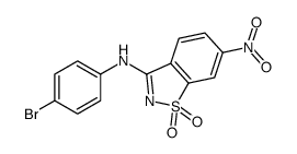 N-(4-bromophenyl)-6-nitro-1,1-dioxo-1,2-benzothiazol-3-amine结构式