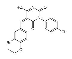 5-[(3-bromo-4-ethoxyphenyl)methylidene]-1-(4-chlorophenyl)-1,3-diazinane-2,4,6-trione结构式