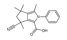 2-phenyl-3-carboxy-2,4,5,6-tetrahydro-1,4,6,6-tetramethylcyclopenta[c]pyrrole-4-carbonitrile Structure