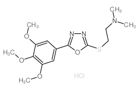 N,N-dimethyl-2-[[5-(3,4,5-trimethoxyphenyl)-1,3,4-oxadiazol-2-yl]sulfanyl]ethanamine结构式