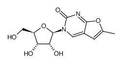 5-methyl-1-(β-D-ribofuranosyl)furo[2,3-d]pyrimidin-2(1H)-one结构式