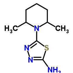 5-(2,6-Dimethyl-1-piperidinyl)-1,3,4-thiadiazol-2-amine Structure