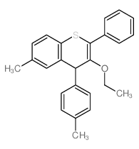 4H-1-Benzothiopyran,3-ethoxy-6-methyl-4-(4-methylphenyl)-2-phenyl- structure