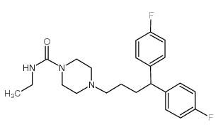 4-[4,4-bis(4-fluorophenyl)butyl]-N-ethylpiperazine-1-carboxamide structure