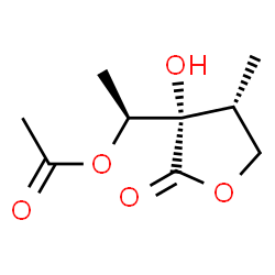 2(3H)-Furanone,3-[(1S)-1-(acetyloxy)ethyl]dihydro-3-hydroxy-4-methyl-,(3S,4R)-(9CI) Structure