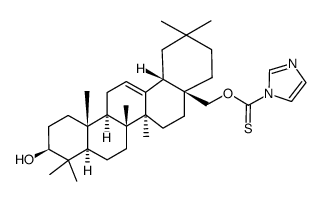 O-(((4aS,6aS,6bR,8aR,10S,12aR,12bR,14bS)-10-hydroxy-2,2,6a,6b,9,9,12a-heptamethyl-1,3,4,5,6,6a,6b,7,8,8a,9,10,11,12,12a,12b,13,14b-octadecahydropicen-4a(2H)-yl)methyl) 1H-imidazole-1-carbothioate Structure