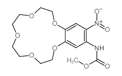 Carbamicacid,(2,3,5,6,8,9,11,12-octahydro-16-nitro-1,4,7,10,13-benzopentaoxacyclopentadecin-15-yl)-,methyl ester (9CI) Structure