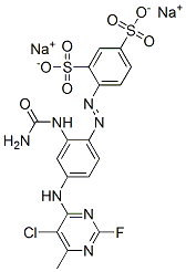 4-[[4-(5-Chloro-2-fluoro-6-methyl-4-pyrimidinylamino)-2-ureidophenyl]azo]-1,3-benzenedisulfonic acid disodium salt Structure