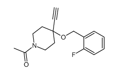 1-[4-ethynyl-4-[(2-fluorophenyl)methoxy]piperidin-1-yl]ethanone结构式