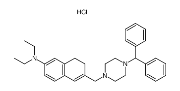 [6-(4-Benzhydryl-piperazin-1-ylmethyl)-7,8-dihydro-naphthalen-2-yl]-diethyl-amine; hydrochloride结构式