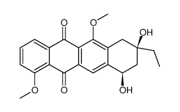 (+/-)-4,11-dimethoxy-cis-7,9-dihydroxy-9-acetyl-7,8,9,10-tetrahydro-naphthacene-5,12-dione Structure