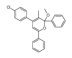 4-(4-chlorophenyl)-2-methoxy-3-methyl-2,6-diphenylpyran Structure